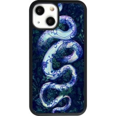 iPhone 13 mini Case Hülle - Silikon schwarz Snake Blue Anaconda