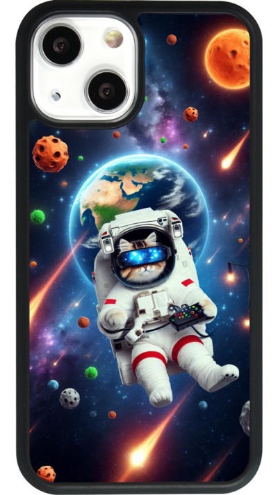 iPhone 13 mini Case Hülle - Silikon schwarz VR SpaceCat Odyssee