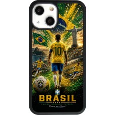 iPhone 13 mini Case Hülle - Silikon schwarz Fussball Brasilien splash 2026