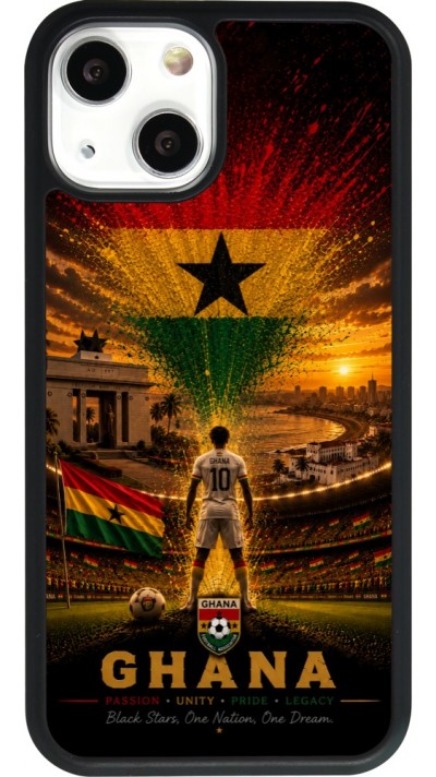 iPhone 13 mini Case Hülle - Silikon schwarz Fussball Ghana splash 2026