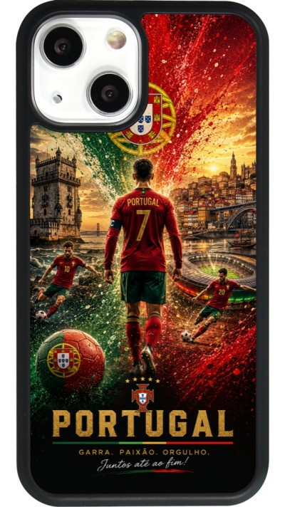 iPhone 13 mini Case Hülle - Silikon schwarz Fussball Portugal splash 2026