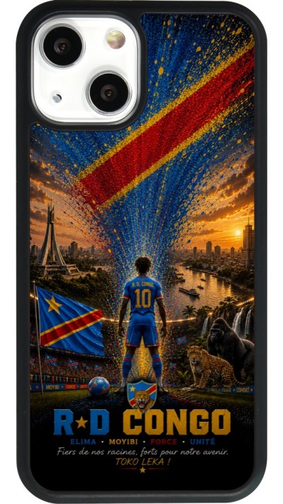 iPhone 13 mini Case Hülle - Silikon schwarz Fussball Demokratische Republik Kongo splash 2026