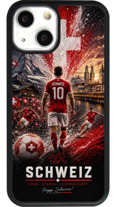 iPhone 13 mini Case Hülle - Silikon schwarz Fussball Schweiz splash 2026