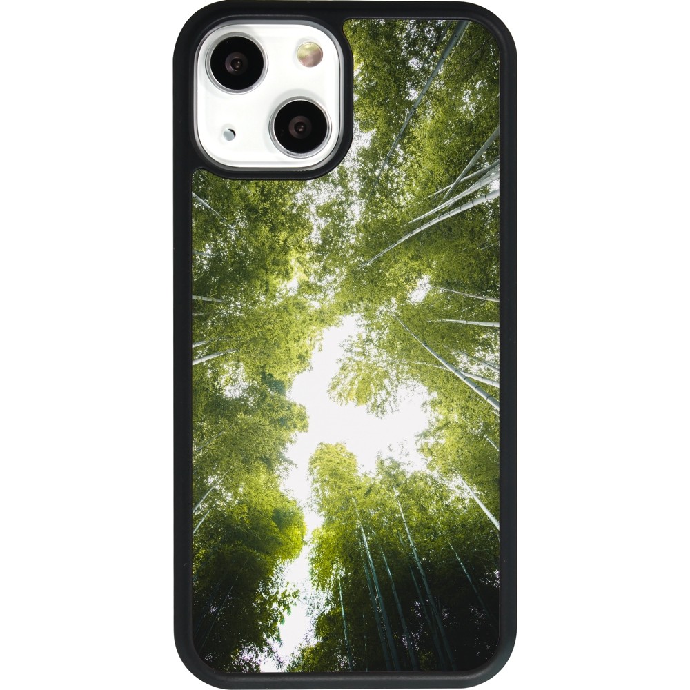 iPhone 13 mini Case Hülle - Silikon schwarz Spring 23 forest blue sky