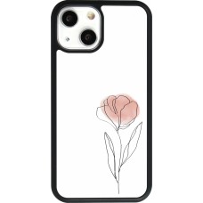 iPhone 13 mini Case Hülle - Silikon schwarz Spring 23 minimalist flower