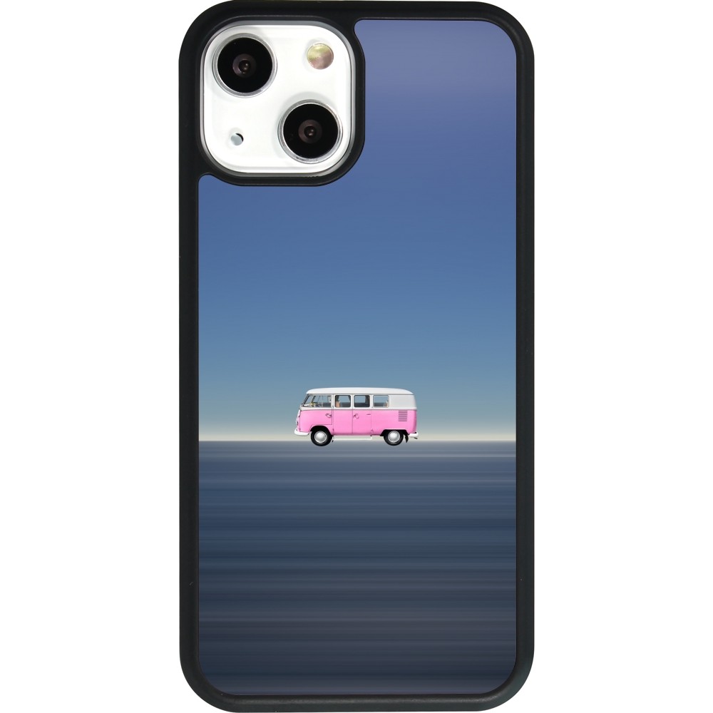 iPhone 13 mini Case Hülle - Silikon schwarz Spring 23 pink bus