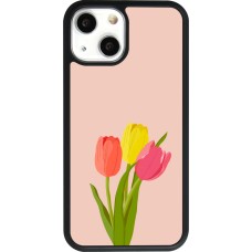 iPhone 13 mini Case Hülle - Silikon schwarz Spring 23 tulip trio