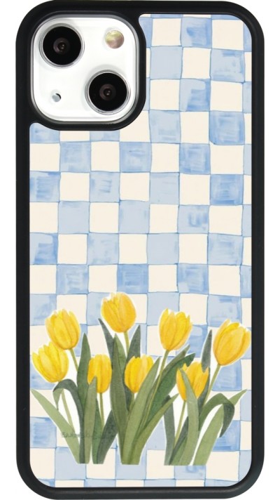 iPhone 13 mini Case Hülle - Silikon schwarz Blue vichy tulips 2026