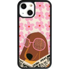 iPhone 13 mini Case Hülle - Silikon schwarz Dog with newspaper 2026