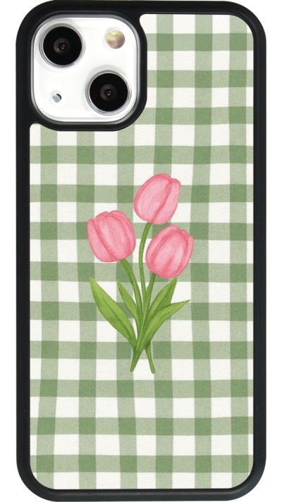 iPhone 13 mini Case Hülle - Silikon schwarz Green vichy tulips 2026