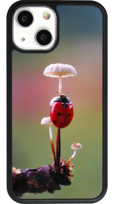 iPhone 13 mini Case Hülle - Silikon schwarz Ladybird on a mushroom 2026