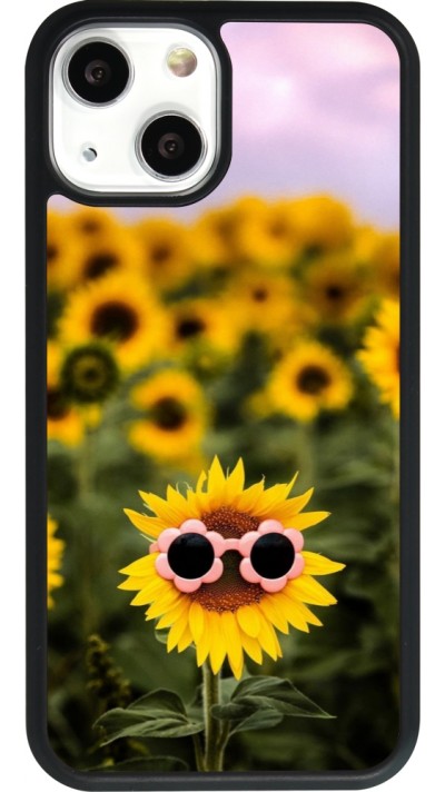 iPhone 13 mini Case Hülle - Silikon schwarz Sunflower with glasses 2026