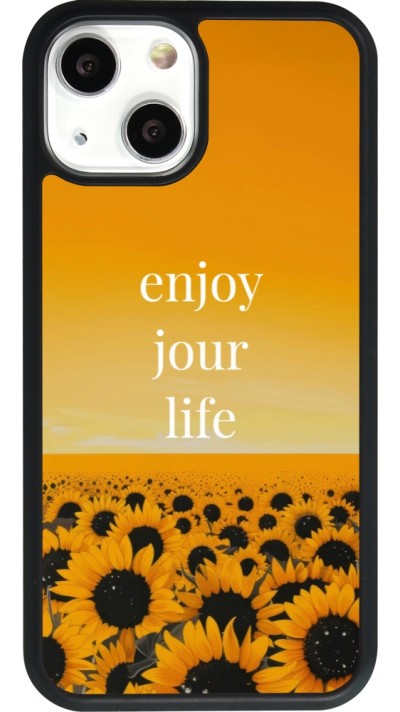 iPhone 13 mini Case Hülle - Silikon schwarz Summer 2025 Enjoy your life
