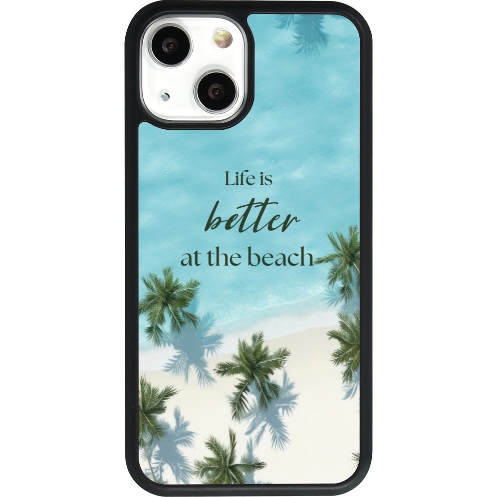 iPhone 13 mini Case Hülle - Silikon schwarz Summer 2025 Life is better at the beach