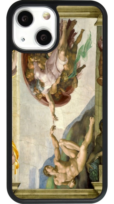 iPhone 13 mini Case Hülle - Silikon schwarz Kunstbild - Die Erschaffung Adams - Michelangelo