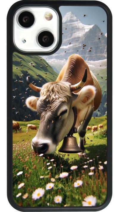 iPhone 13 mini Case Hülle - Silikon schwarz Kuh Berg Wallis