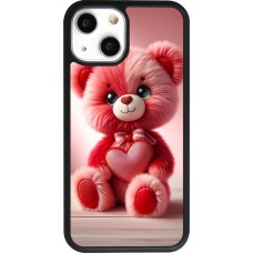 iPhone 13 mini Case Hülle - Silikon schwarz Valentin 2024 Rosaroter Teddybär