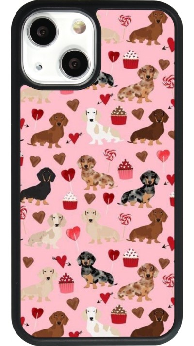 iPhone 13 mini Case Hülle - Silikon schwarz Valentine 2024 puppy love