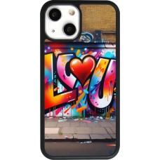 iPhone 13 mini Case Hülle - Silikon schwarz Valentin 2025 Liebe U Tag