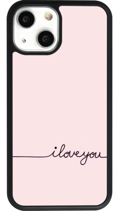 iPhone 13 mini Case Hülle - Silikon schwarz Valentine 2023 i love you writing