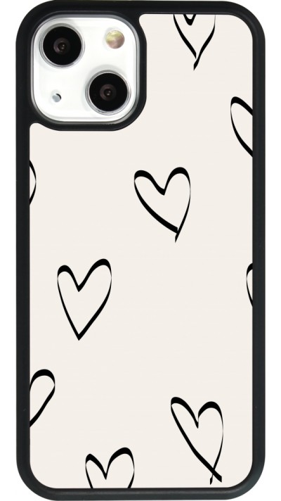 iPhone 13 mini Case Hülle - Silikon schwarz Valentine 2023 minimalist hearts