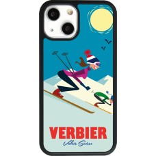 iPhone 13 mini Case Hülle - Silikon schwarz Verbier Ski Downhill