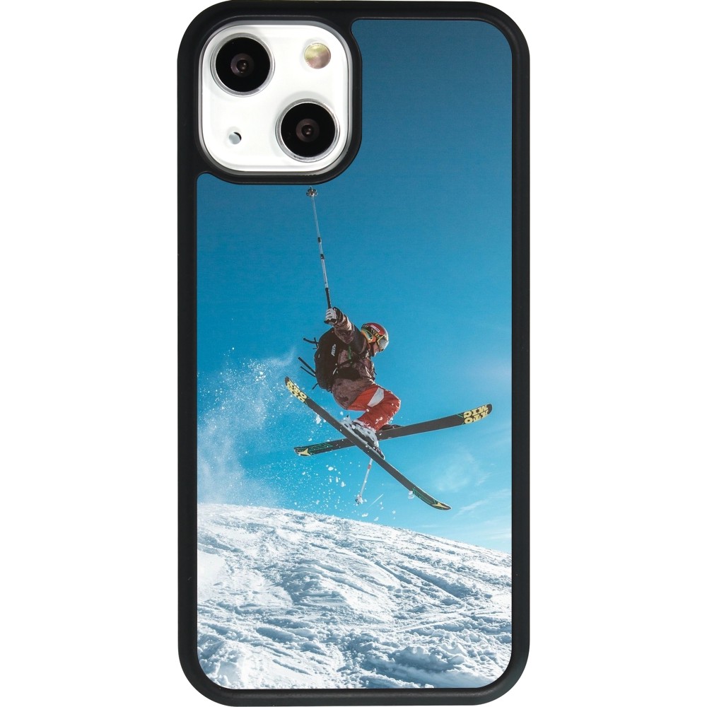 iPhone 13 mini Case Hülle - Silikon schwarz Winter 22 Ski Jump