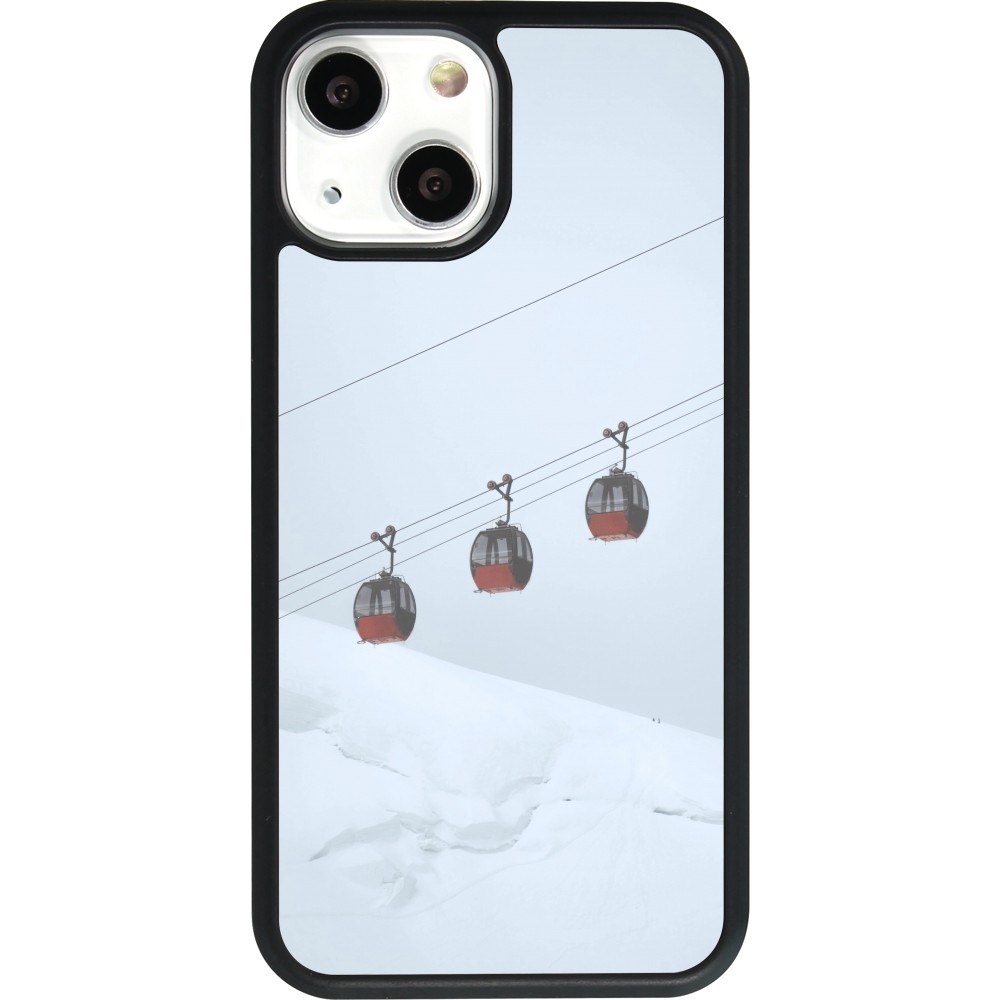 iPhone 13 mini Case Hülle - Silikon schwarz Winter 22 ski lift