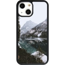 iPhone 13 mini Case Hülle - Silikon schwarz Winter 22 snowy mountain and lake