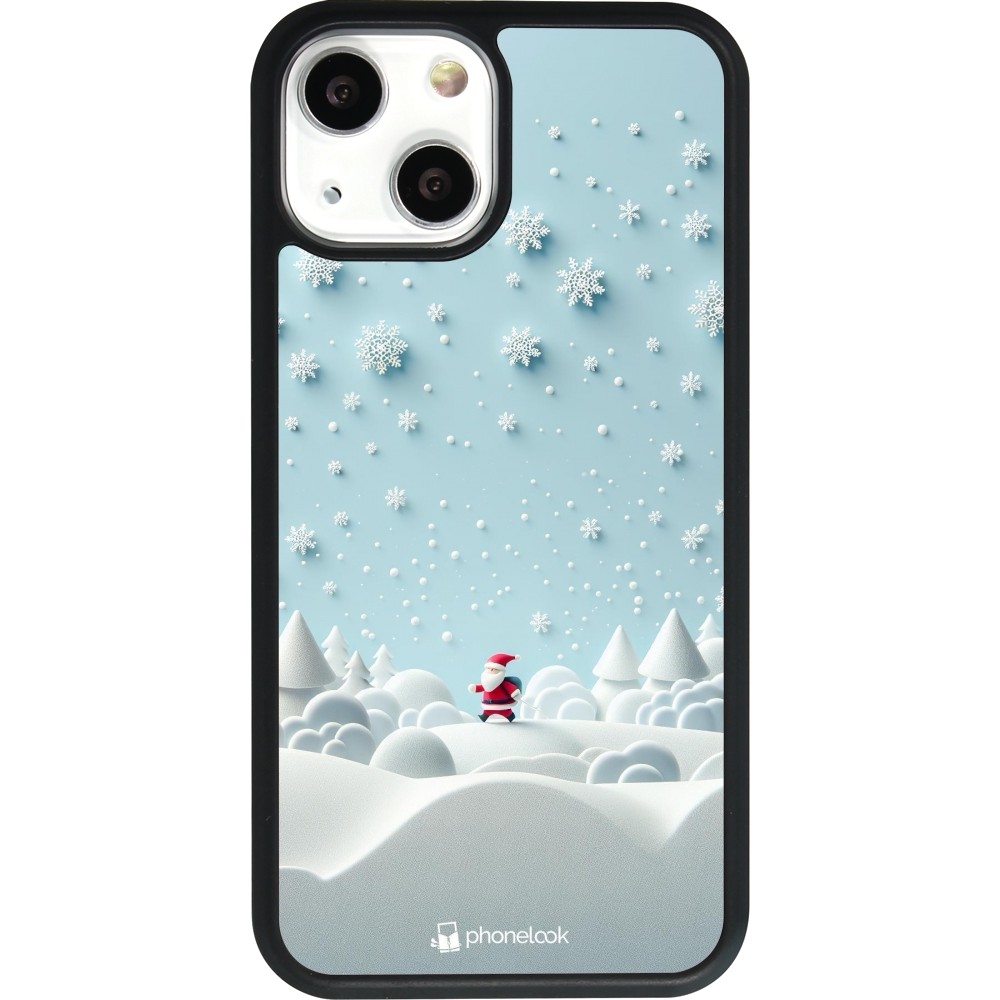 iPhone 13 mini Case Hülle - Silikon schwarz Weihnachten 2023 Kleiner Vater Schneeflocke