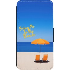 iPhone 13 mini Case Hülle - Wallet schwarz Summer 2025 Bring me to the beach