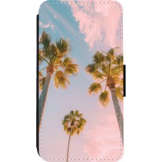 iPhone 13 mini Case Hülle - Wallet schwarz Summer 2025 Palmiers