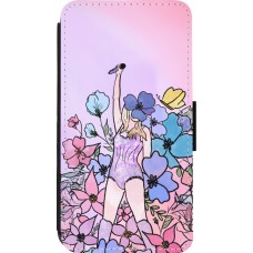 iPhone 13 mini Case Hülle - Wallet schwarz Taylor Swift Sketch - Pink
