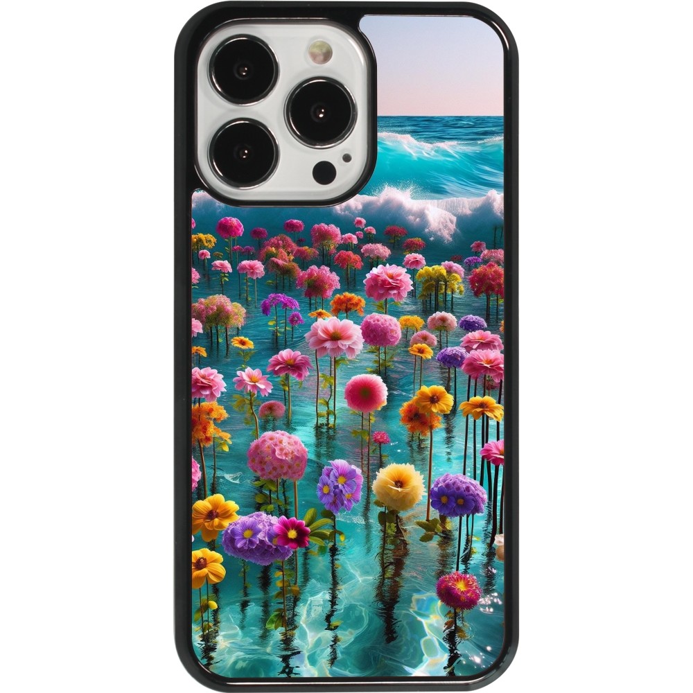 iPhone 13 Pro Case Hülle - Blumenmeer Wellen