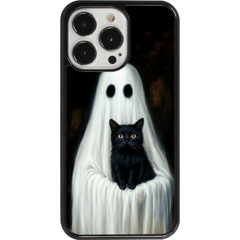 iPhone 13 Pro Case Hülle - Halloween 2025 Ghost with black cat