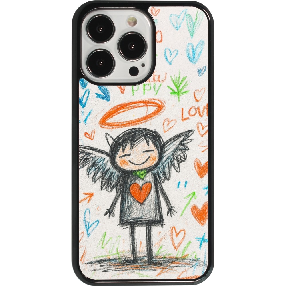 iPhone 13 Pro Case Hülle - Little Angel Sketch Love