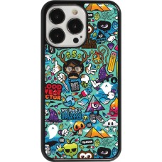 Coque iPhone 13 Pro - Mixed Cartoons Turquoise