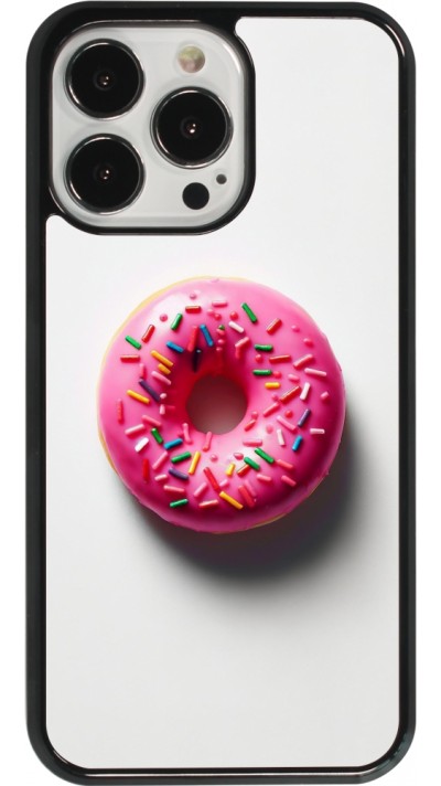iPhone 13 Pro Case Hülle - Weisser Hintergrund, pinker Donut