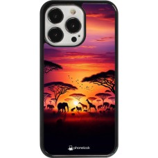 iPhone 13 Pro Case Hülle - Safari Sonnenuntergang Wildtiere