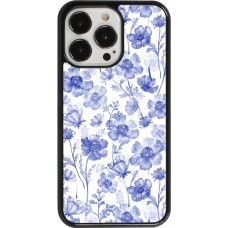 iPhone 13 Pro Case Hülle - Spring 23 watercolor blue flowers