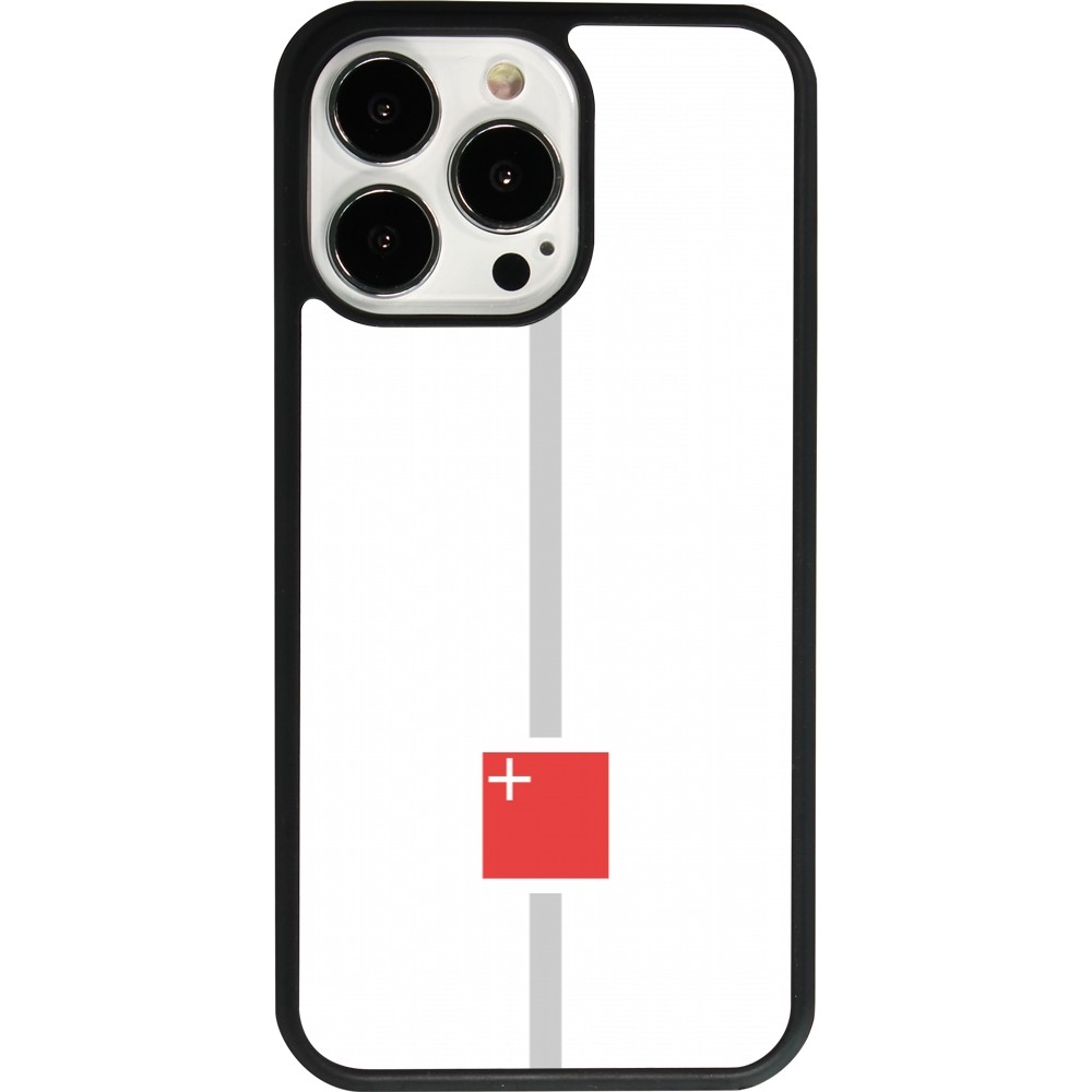 iPhone 13 Pro Case Hülle - Silikon schwarz Kanton SZ weiss