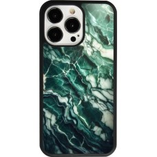 iPhone 13 Pro Case Hülle - Silikon schwarz Majestätischer grüner Marmor