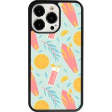 iPhone 13 Pro Case Hülle - Silikon schwarz Summer 2025 Pattern citron