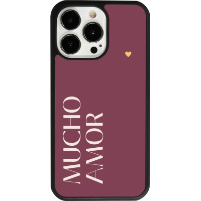 iPhone 13 Pro Case Hülle - Silikon schwarz Valentine 2024 mucho amor rosado