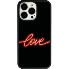 iPhone 13 Pro Case Hülle - Silikon schwarz Valentine 2023 neon love