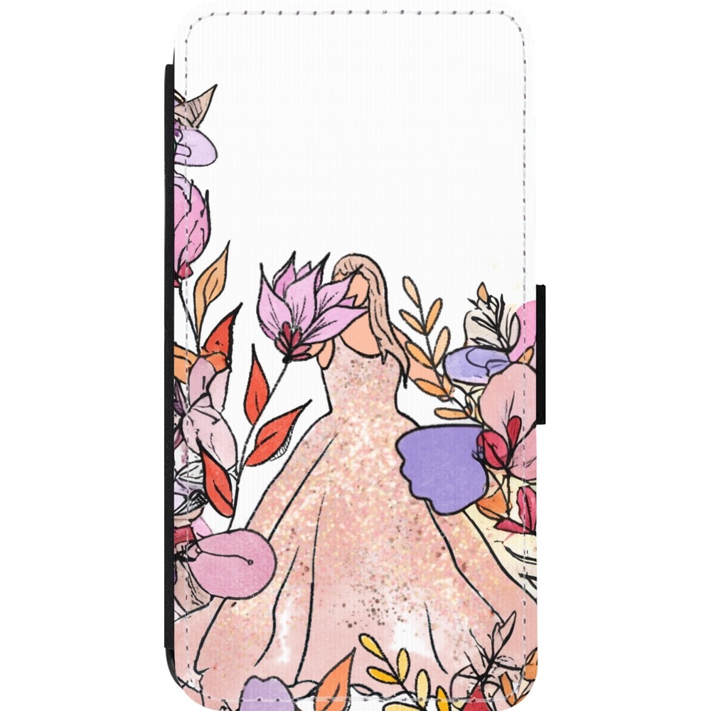 Coque iPhone 13 Pro - Wallet noir Taylor Swift Sketch - White