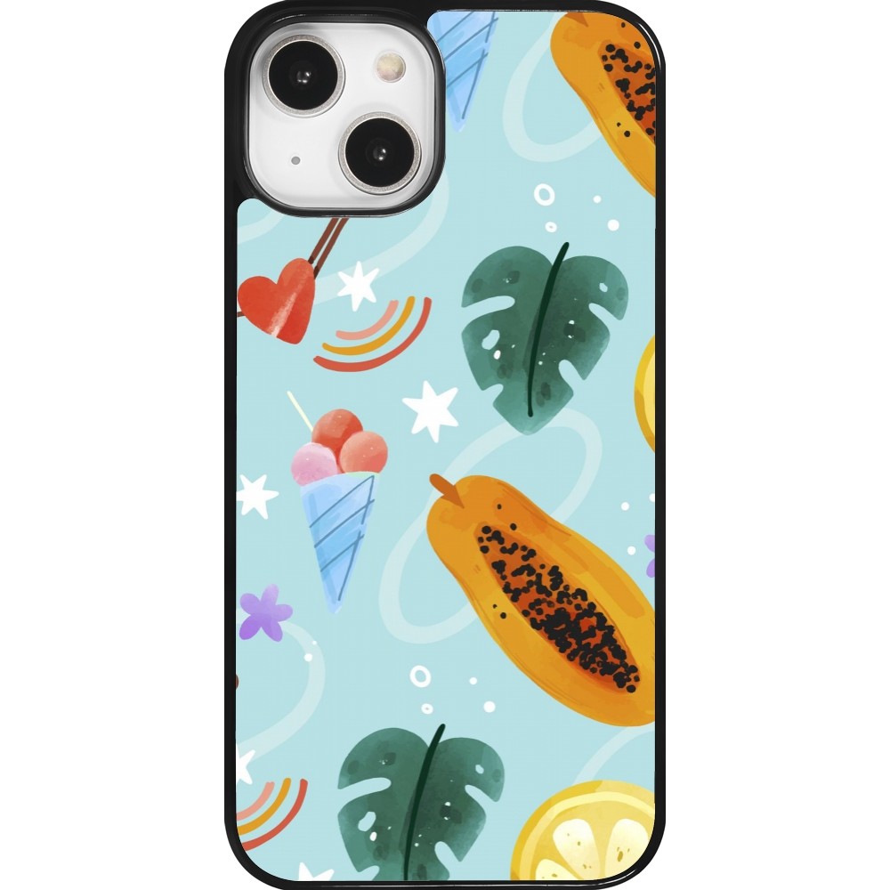 iPhone 14 Case Hülle - Summer 2025 Pattern papaya