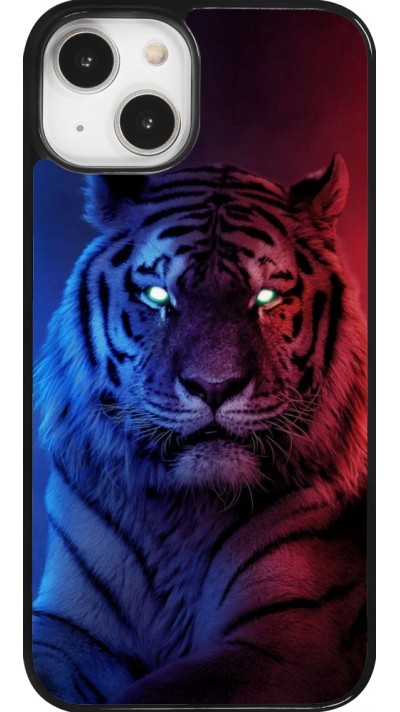 iPhone 14 Case Hülle - Tiger Blue Red