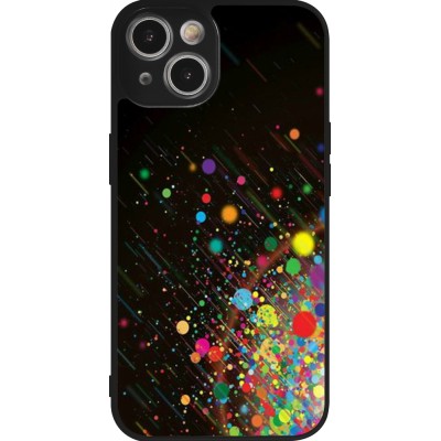 iPhone 14 Case Hülle - Silikon schwarz Abstract Bubble Lines