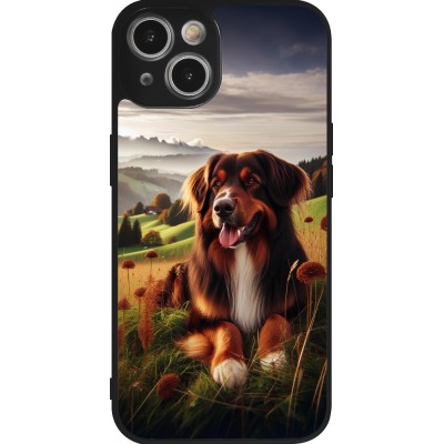 iPhone 14 Case Hülle - Silikon schwarz Hund Land Schweiz